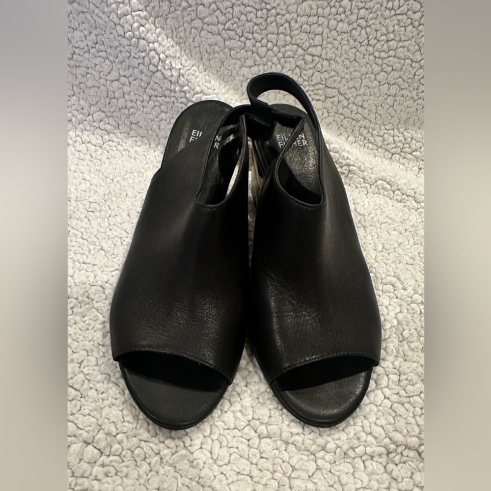 Eileen Fisher Bobbie Italian Leather Slingback Heels - Picture 3 of 14